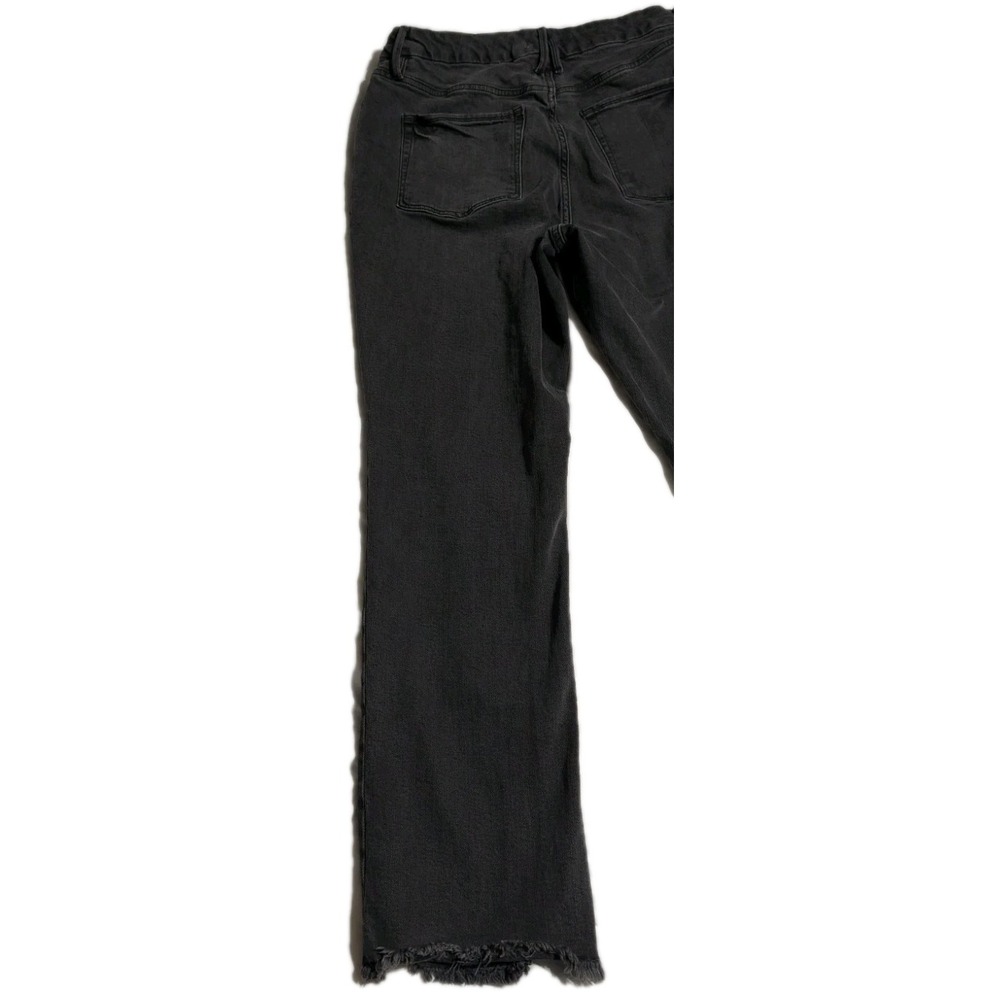 Good American Black Split Raw Hem Jeans Women's Size 15 Stretch Button Fly - Picture 7 of 10